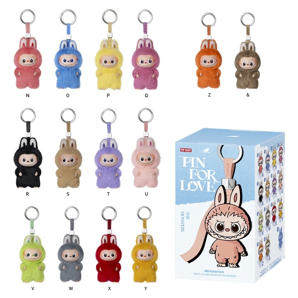 POP MART | THE MONSTERS Labubu Pin for Love Series-Vinyl Plush Pendant Set (N-Z)